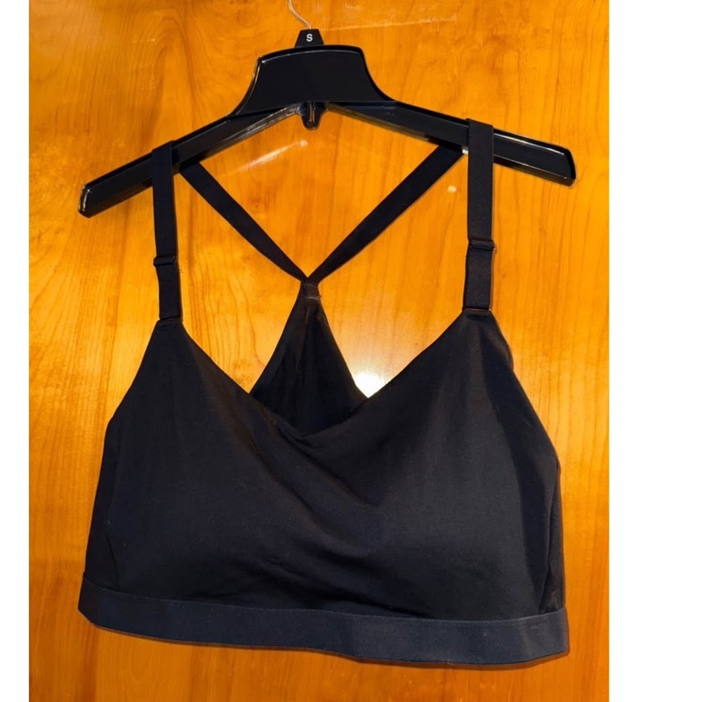 Old Navy Sports Bra 3X Black PowerSoft Go-Dry Racerback Adjustable Activewear